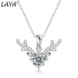 LAYA S925 Silver Moissanite Angel Pendant Necklace