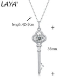 LAYA S925 Silver Key Pendant Necklace 1CT Moissanite