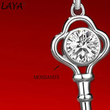 LAYA S925 Silver Key Pendant Necklace 1CT Moissanite
