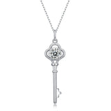 LAYA S925 Silver Key Pendant Necklace 1CT Moissanite