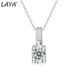 LAYA S925 Silver Love At First Sight 1ct Moissanite Chain Necklace