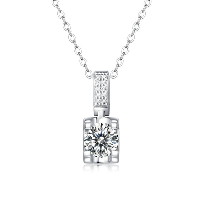 LAYA S925 Silver Love At First Sight 1ct Moissanite Chain Necklace