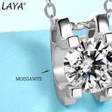 LAYA S925 Sterling Silver Moissanite Clavicle Chain Pendant Necklace
