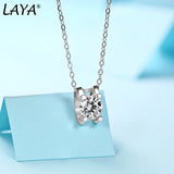 LAYA S925 Sterling Silver Moissanite Clavicle Chain Pendant Necklace