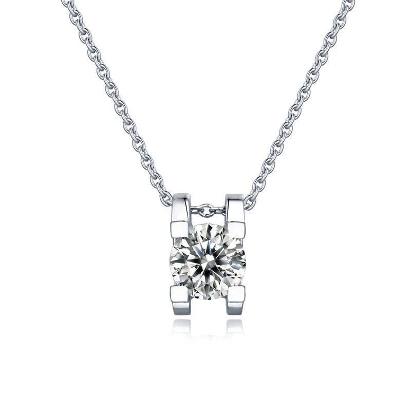 LAYA S925 Sterling Silver Moissanite Clavicle Chain Pendant Necklace