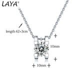 LAYA S925 Sterling Silver Moissanite Clavicle Chain Pendant Necklace
