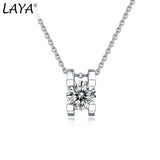 LAYA S925 Sterling Silver Moissanite Clavicle Chain Pendant Necklace