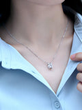 LAYA S925 Sterling Silver Moissanite Clavicle Chain Pendant Necklace
