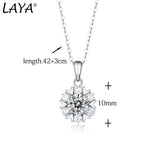 LAYA S925 Sterling Silver Snowflake 1/2CT Moissanite Pendant Necklace