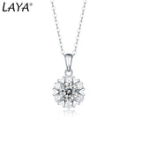 LAYA S925 Sterling Silver Snowflake 1/2CT Moissanite Pendant Necklace