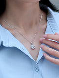 LAYA S925 Sterling Silver Snowflake 1/2CT Moissanite Pendant Necklace