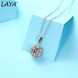 LAYA S925 Sterling Silver Snowflake 1/2CT Moissanite Pendant Necklace