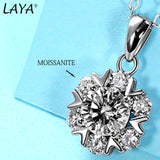 LAYA S925 Sterling Silver Snowflake 1/2CT Moissanite Pendant Necklace