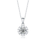 LAYA S925 Sterling Silver Snowflake 1/2CT Moissanite Pendant Necklace