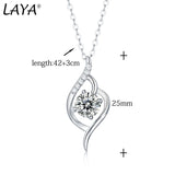LAYA S925 1CT Moissanite Pendant Necklace For Women Bride Wedding