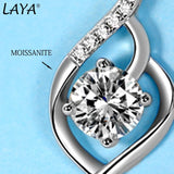 LAYA S925 1CT Moissanite Pendant Necklace For Women Bride Wedding
