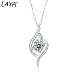 LAYA S925 1CT Moissanite Pendant Necklace For Women Bride Wedding