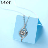 LAYA S925 1CT Moissanite Pendant Necklace For Women Bride Wedding