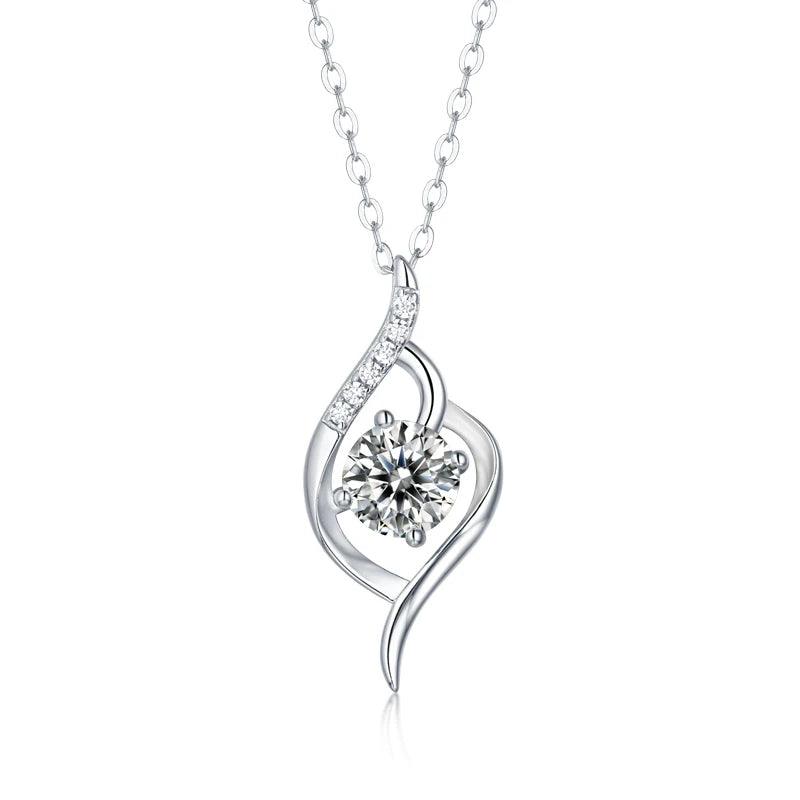 LAYA S925 1CT Moissanite Pendant Necklace For Women Bride Wedding