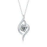 LAYA S925 1CT Moissanite Pendant Necklace For Women Bride Wedding
