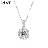 LAYA S925 Silver Bag Pendant Moissanite Necklace for Women Brides