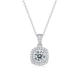 LAYA S925 Silver Bag Pendant Moissanite Necklace for Women Brides