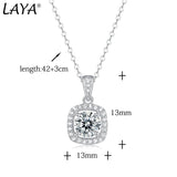 LAYA S925 Silver Bag Pendant Moissanite Necklace for Women Brides