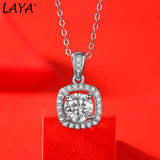 LAYA S925 Silver Bag Pendant Moissanite Necklace for Women Brides