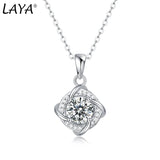LAYA S925 Silver Windmill 1ct Moissanite Vhain Necklace