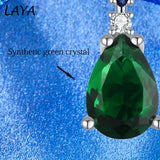 LAYA Stud Earrings Green Crystal Silver 925 Piercing Ear Jewelry