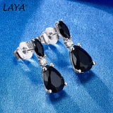 LAYA Stud Earrings Green Crystal Silver 925 Piercing Ear Jewelry