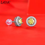 Yellow Moissanite Stud Earrings 925 Sterling Silver Fine Jewelry