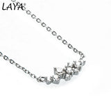 LAYA 925 Silver Moissanite Necklace D Pendant Women's Jewelry