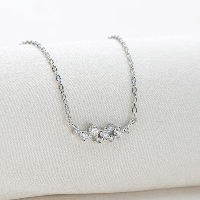 LAYA 925 Silver Moissanite Necklace D Pendant Women's Jewelry