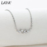 LAYA 925 Silver Moissanite Necklace D Pendant Women's Jewelry