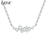 LAYA 925 Silver Moissanite Necklace D Pendant Women's Jewelry
