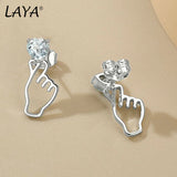 Sterling Silver Garnet Heart Shape Earrings