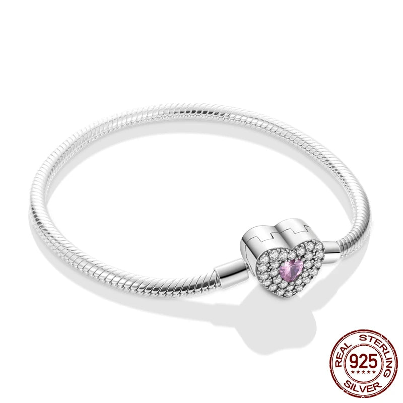 Heart Love Chain Charm Beads Bracelet DIY Jewelry Making