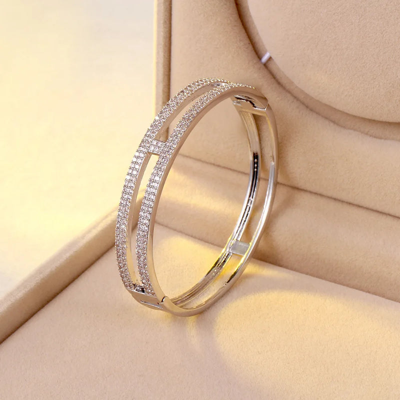 Delicate Hollow Zircon Bracelet European American Jewelry
