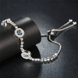 925 Silver Bracelet with Clear Zircon Eye