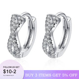 925 Silver Zircon Inlaid Circle Hoop Earrings for Women