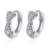 925 Silver Zircon Inlaid Circle Hoop Earrings for Women