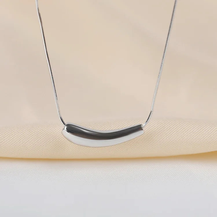 Eggplant Shape Pendant Necklace Metal Clavicle Chain Jewelry