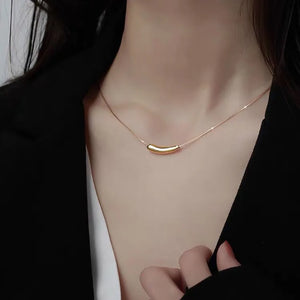 Eggplant Shape Pendant Necklace Metal Clavicle Chain Jewelry