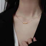 Eggplant Shape Pendant Necklace Metal Clavicle Chain Jewelry
