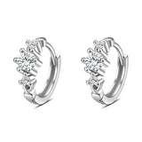 925 Silver Crystal Circle Earring for Women - Jewelry Gift for Wedding Party