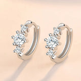 925 Silver Crystal Circle Earring for Women - Jewelry Gift for Wedding Party