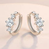 925 Silver Crystal Circle Earring for Women - Jewelry Gift for Wedding Party