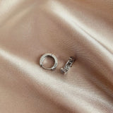 Zircon Inlaid Circle Hoop Earrings for Women