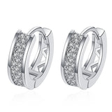 Zircon Inlaid Circle Hoop Earrings for Women